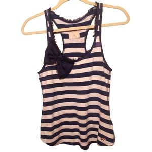 HOLLISTER Blue and White with Flower Tank Top Size XS